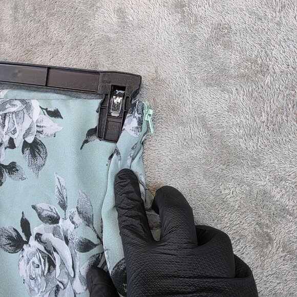 Windsor Skirt Womens XS Floral Rose Print Ruched Mini Side Tie Made in USA - Picture 5 of 8